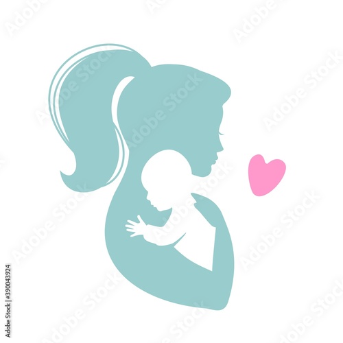 Girl with a baby in her arms