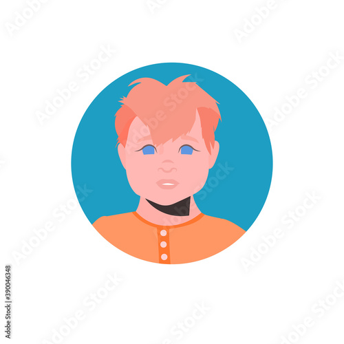 boy face avatar little child male cartoon character portrait vector illustration