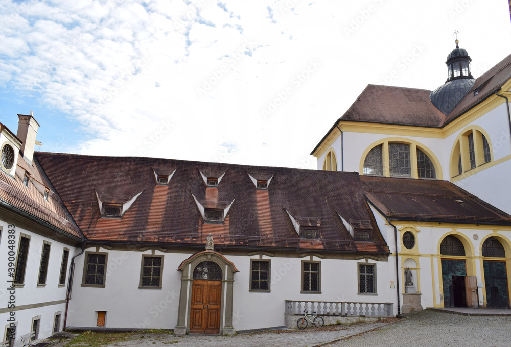 Fussen ,Bavaria, GERMANY , November 03, 2020, Abbey or St. Mang Abbey Kloster Sankt Mang is a former Benedictine monastery in Fussen town , November 03,2020 in Fussen,Bavaria