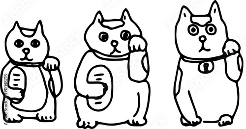 お正月、年賀状素材　招き猫