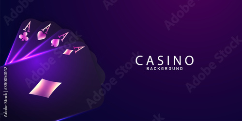 Playing card. Winning poker hand casino chips flying realistic tokens for gambling, cash for roulette or poker,