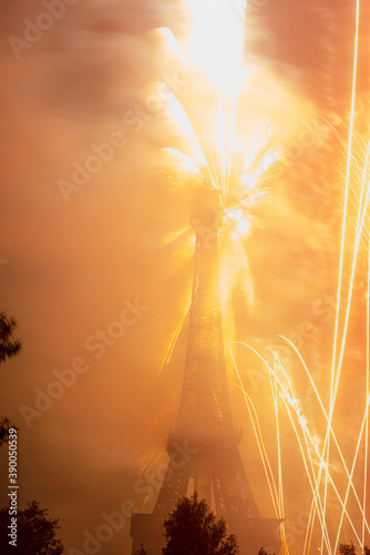 fireworks at Eiffel tower, The annual celebrations new year at Eiffel tower behria town Lahore Pakistan  photo