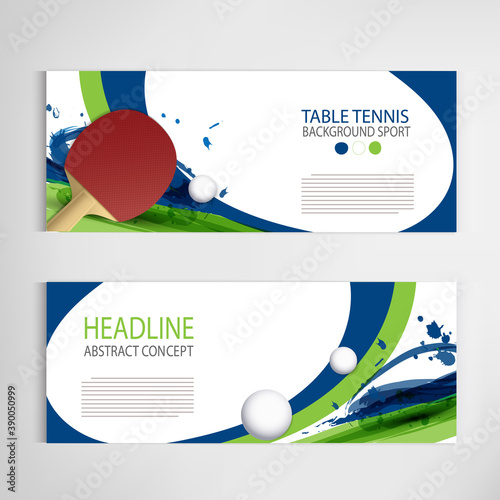 Ping Pong or table Tennis tournament. poster or banner vector template design EPS10.