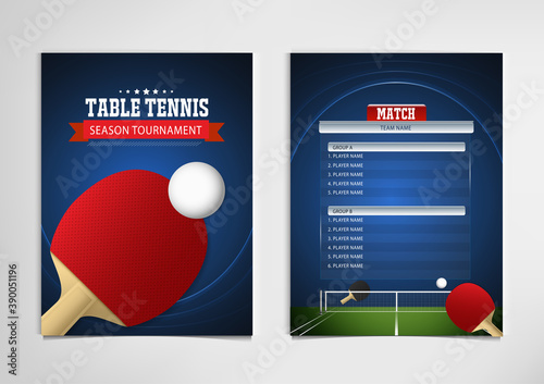Ping Pong or table Tennis tournament. poster or banner vector template design EPS10.