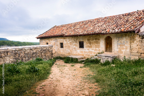 Medieval building in the famous ancient city-fortress of Chufut-Kale ("Jewish Fortress" in Turkish) built in 5th - 6th century in the Crimean Mountains