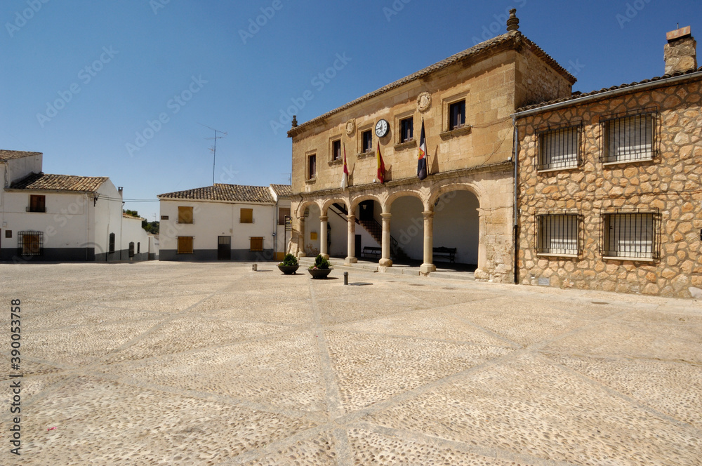 Infante Don Juan Manuel square, Alarcon, Cuenca province, La Mancha, Spain