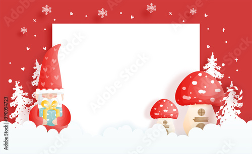 Christmas card with Genomes, Paper cut style. 