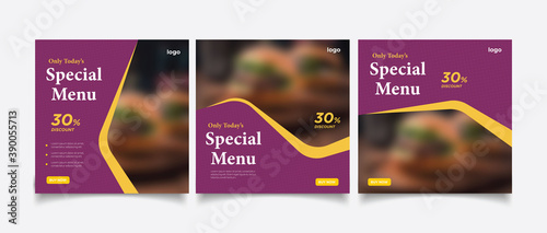 social media instagram post template. Suitable for Social Media Post Restaurant and culinary Promotion.