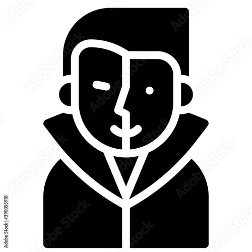 Phantom mask costume icon, Halloween costume party