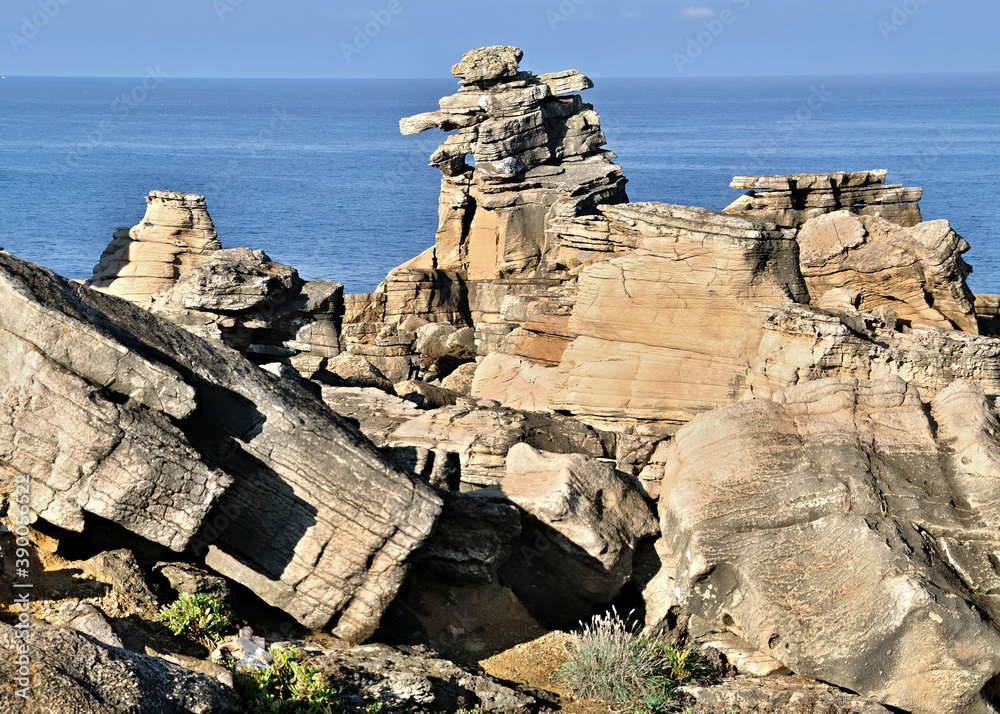 Bizarre rock formations near Peniche, Centro - Portugal