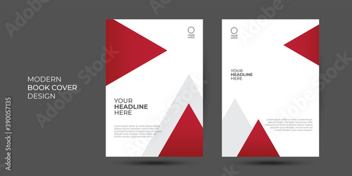The vector illustration of the editable layout of A4 format cover mockups design templates with geometric background made from triangles for brochure, magazine, flyer, booklet, annual report. 