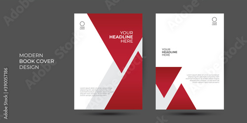 The vector illustration of the editable layout of A4 format cover mockups design templates with geometric background made from triangles for brochure, magazine, flyer, booklet, annual report. 