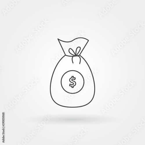 money bag single isolated icon with modern line or outline style