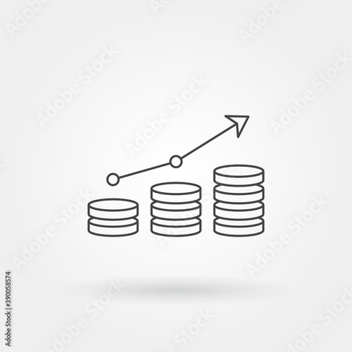 graph up single isolated icon with modern line or outline style