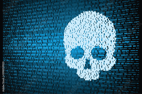skull cyber circuit future technology concept background