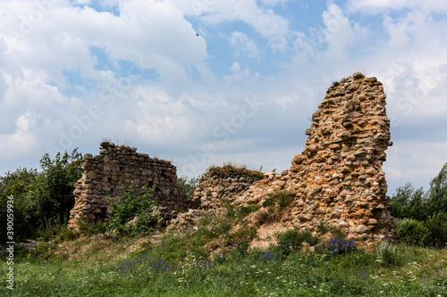 Ruined ancient fortress wall made of stones