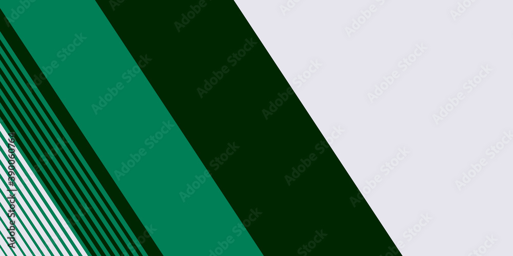 Abstract dark green white presentation background with geometric diagonal line elements