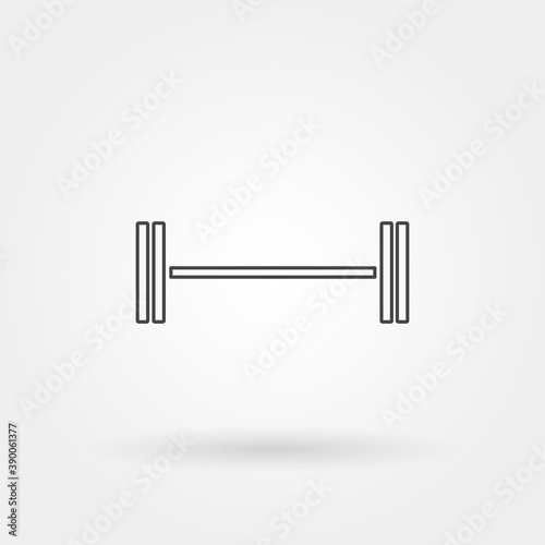 long barbell or dumbell single isolated icon with modern line or outline style vector