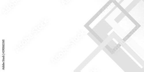 Grey white abstract background geometry shine and layer element vector for presentation design. White background with square element lines