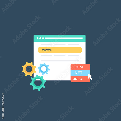  An icon showing the working of the websites with website insights representing the concept of domain. 