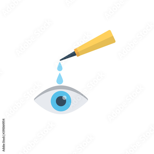 
An eye with eye drops , diabetic eye disease
