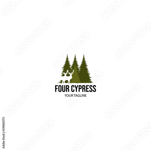 panes cypress vintage minimalist icon logo vector illustration design