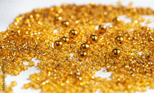 Golden beads background