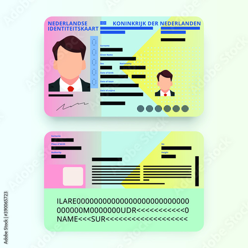 Netherlands id card Vector illustration flat design