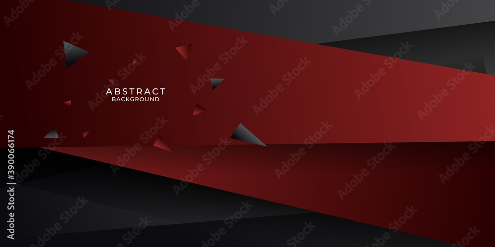 Abstract black and red tech banner design background