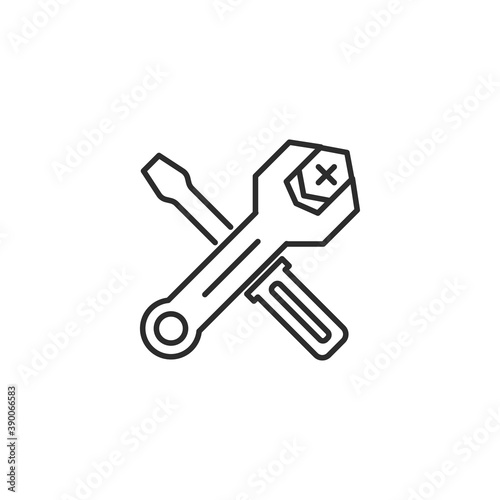 Wrench and screwdriver icon isolated on white background. Tools symbol modern  simple  vector  icon for website design  mobile app  ui. Vector Illustration