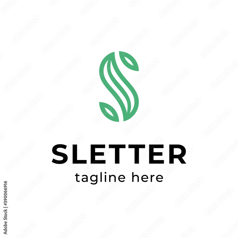Vector Letter S Leaf Logo Vector Letter S Leaf Logo