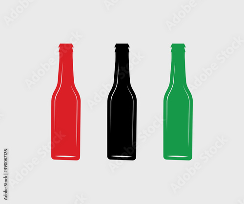Christmas beer And Wine bottle whiskey. wine and beer bottle, Set of alcohol Alcohol bottle design element. Vector illustration Symbol Icon bottle Design. New Year. Merry Christmas.