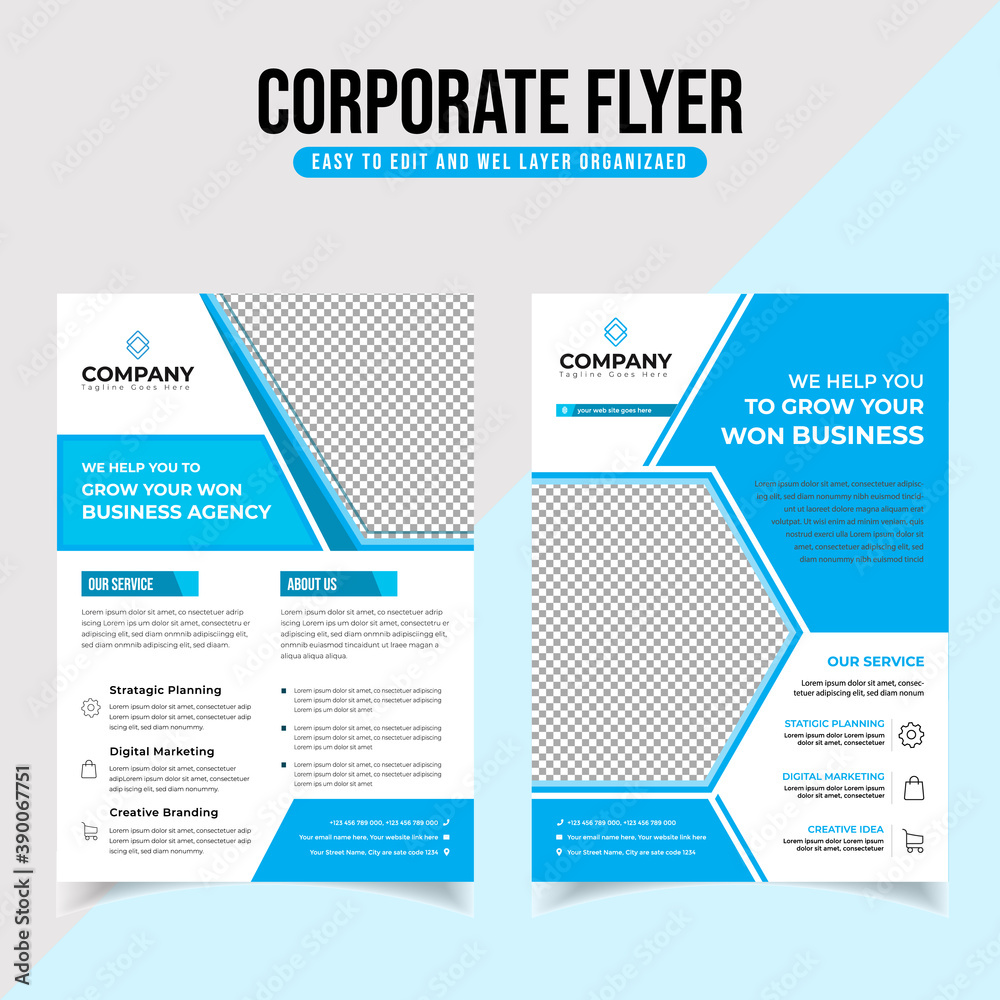 New Trendy Corporate Flyer  Design Template both side
