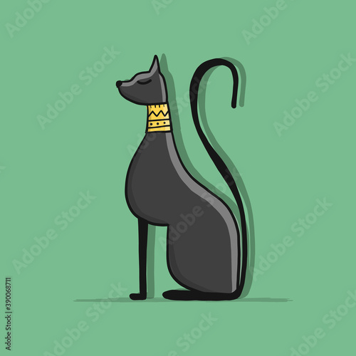 Funny cat character, sketch for your design