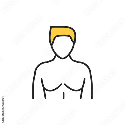 Gynecomastia color line icon. Pictogram for web page, mobile app, promo.