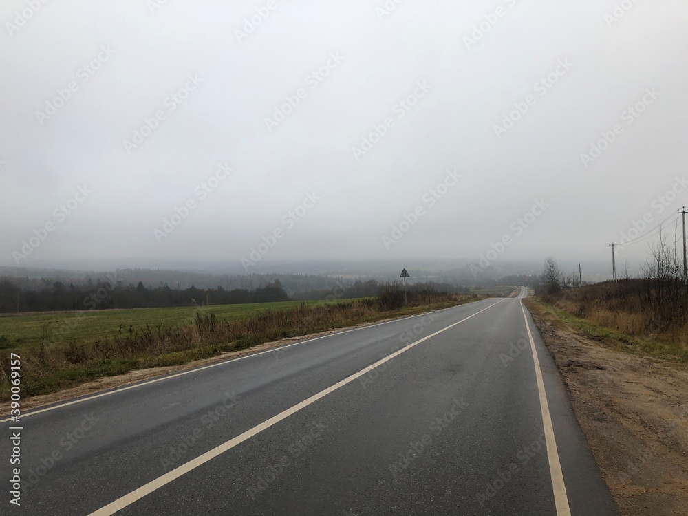 Fototapeta premium road in the fog