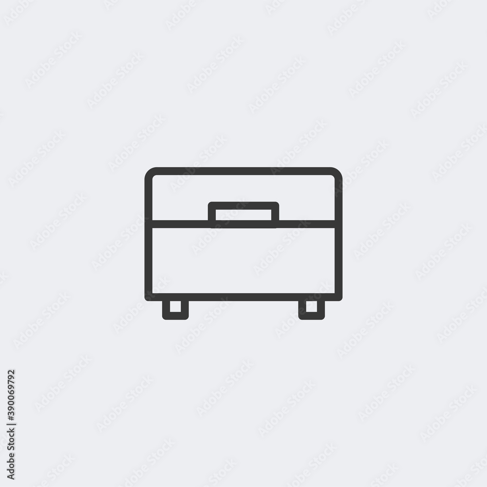 Drawer icon isolated on background. Furniture symbol modern, simple, vector, icon for website design, mobile app, ui. Vector Illustration Drawer icon isolated on background. Furniture symbol modern, simple, vector, icon for website design, mobile app, ui. Vector Illustration