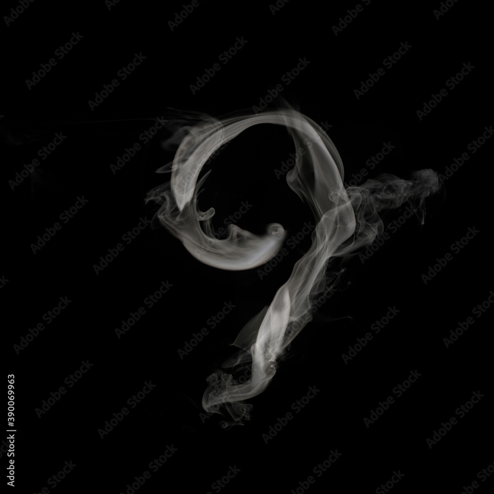 Fototapeta premium 煙の数字 9