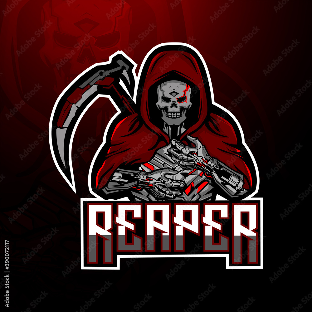 Skull reaper logo mascot design