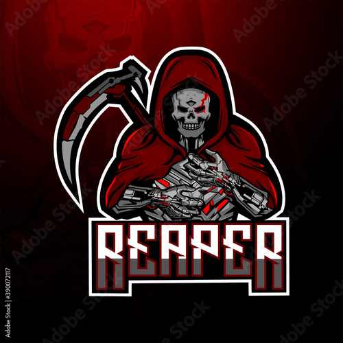 Skull reaper logo mascot design
