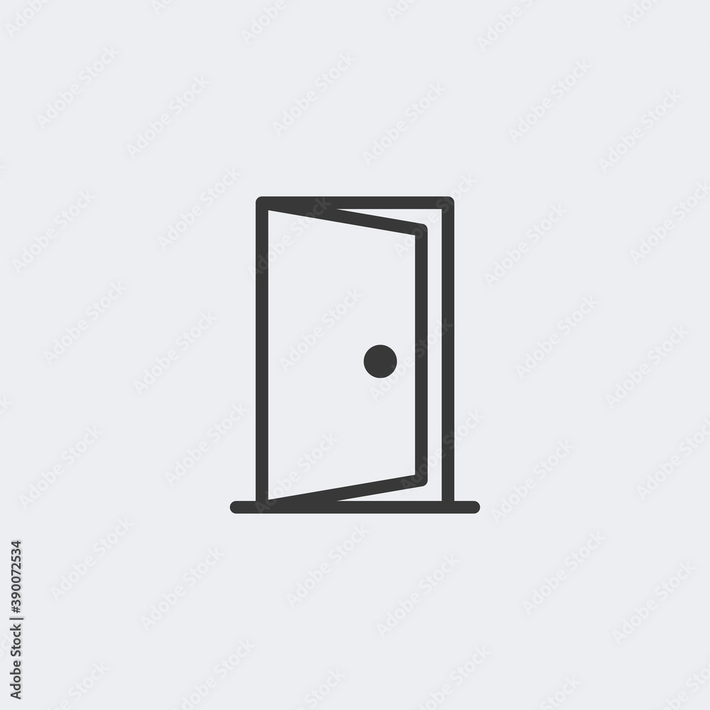 Open door icon isolated on background. Door symbol modern, simple, vector, icon for website design, mobile app, ui. Vector Illustration Open door icon isolated on background. Door symbol modern, simple, vector, icon for website design, mobile app, ui. Vector Illustration
