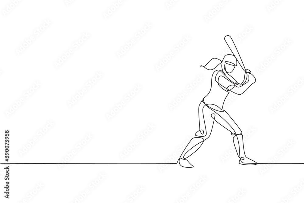 Premium Vector  Continuous one line drawing of baseball player