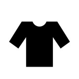 T-shirt icon. Black silhouette. drawing. Isolated object 