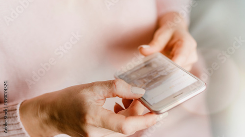Woman using her mobile phone