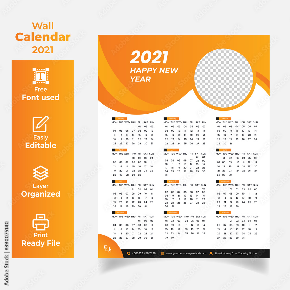 illustrator calendar template free download
