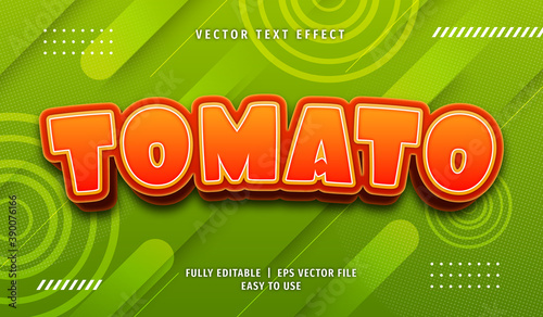 3D Tomato Text effect, Editable Text Style