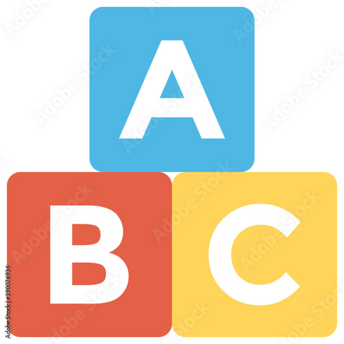 
Kids educational and learning toy, alphabetical blocks of letters ABC

