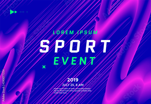 Modern Sport poster design with dynamic gradients