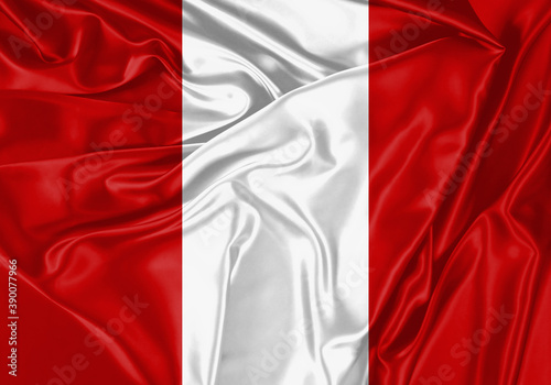 Εκτύπωση καμβά Peru flag waving in the wind
