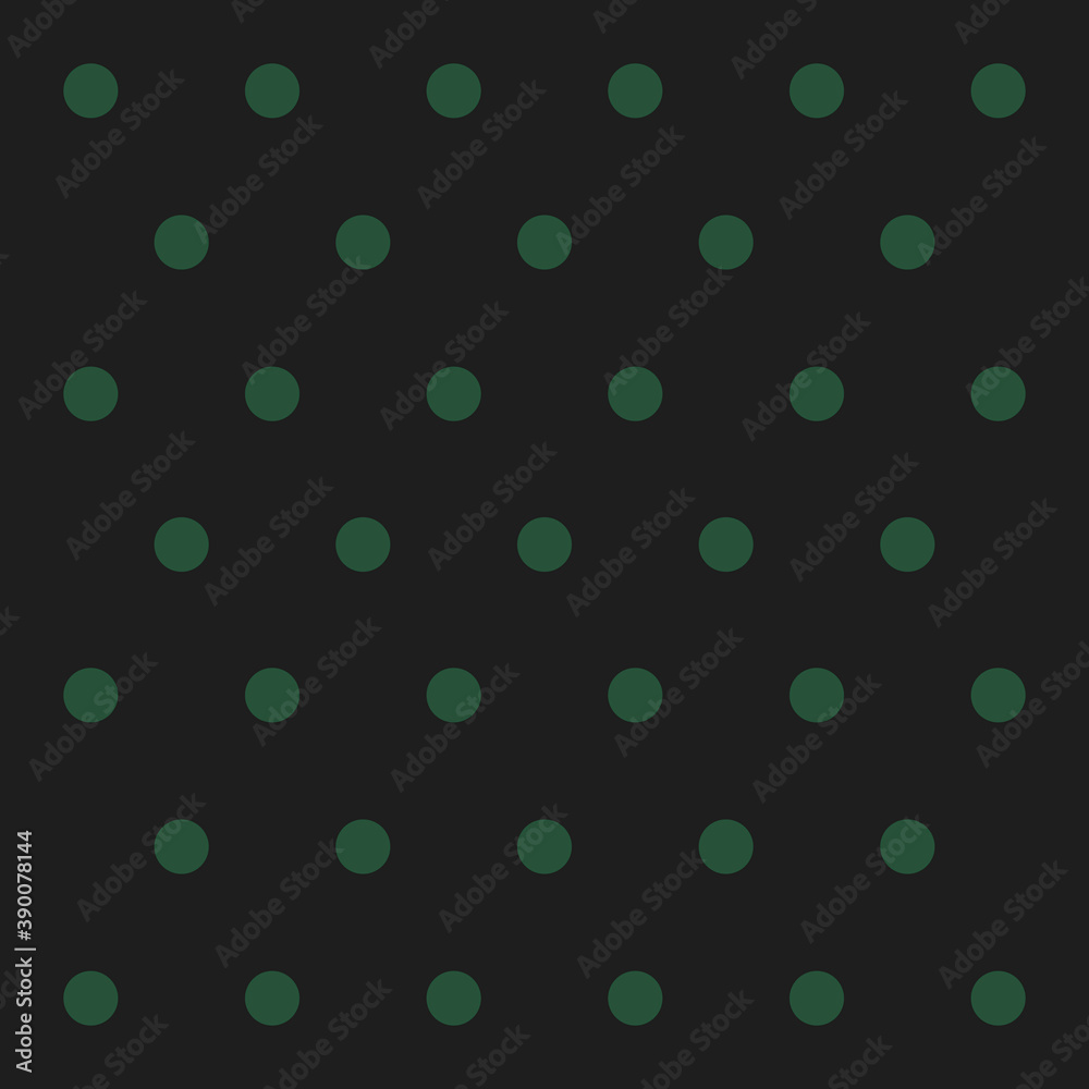 Christmas and new year pattern polka dots. Template background in black and green polka dots . Seamless fabric texture. Vector illustration